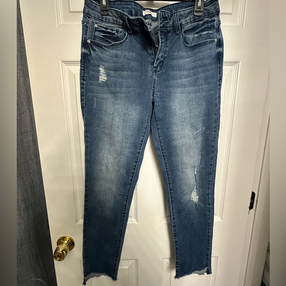 Kenzie Blue Distressed Ankle Jeans